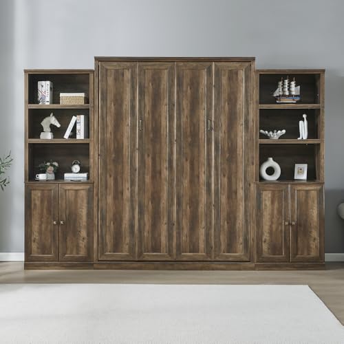 Brown Full Wood Murphy Wall Bed J7533
