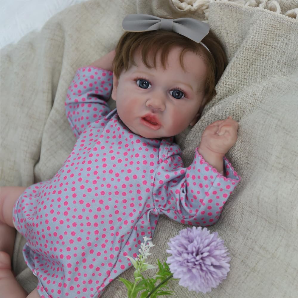 20 inch Handmade Vinyl Reborn Baby Doll with Weighted Cloth Body W23120