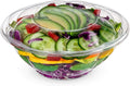 24 Oz Disposable Plastic Salad Bowls with Lids, 50-Pack H3247