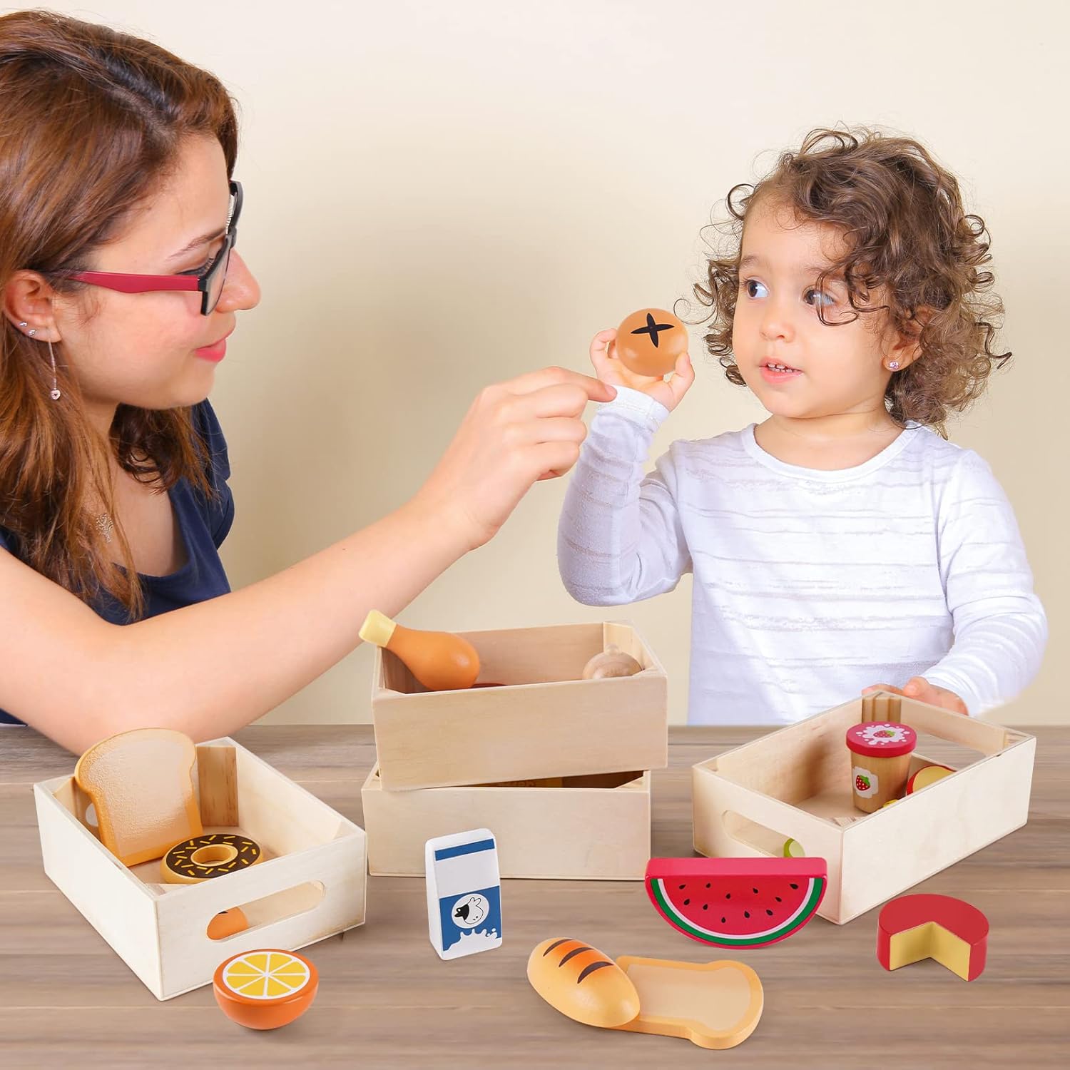 Wooden Play Food Sets for Toddlers E38265