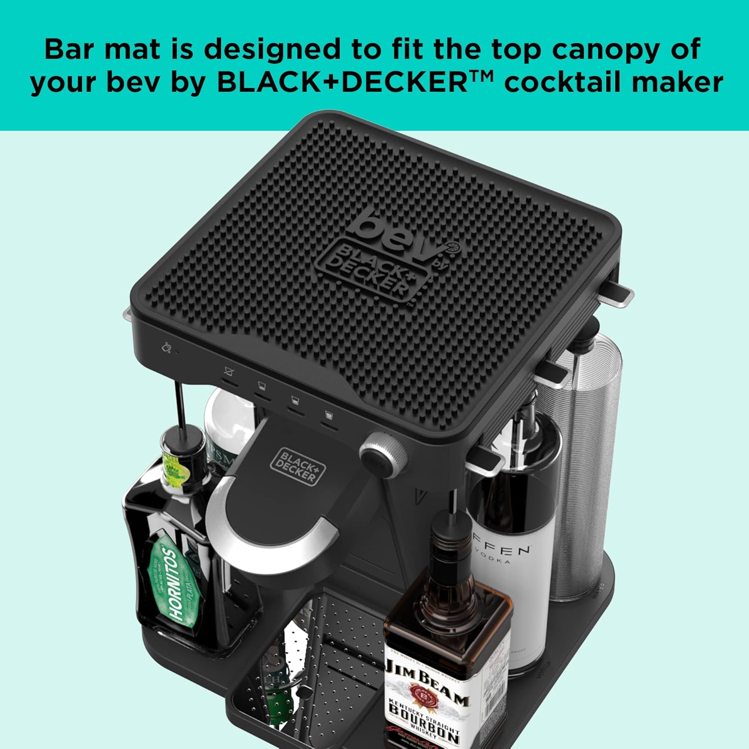 Cocktail Maker Machine, Bar Mat, and Glass Liquor Dispenser Bottles C476524