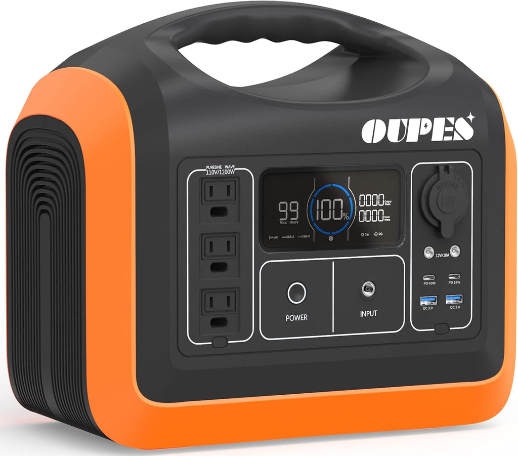 Solar Generator 1200W 992Wh LiFePO4 Battery Backup with 3 110V AC Outlet Z274