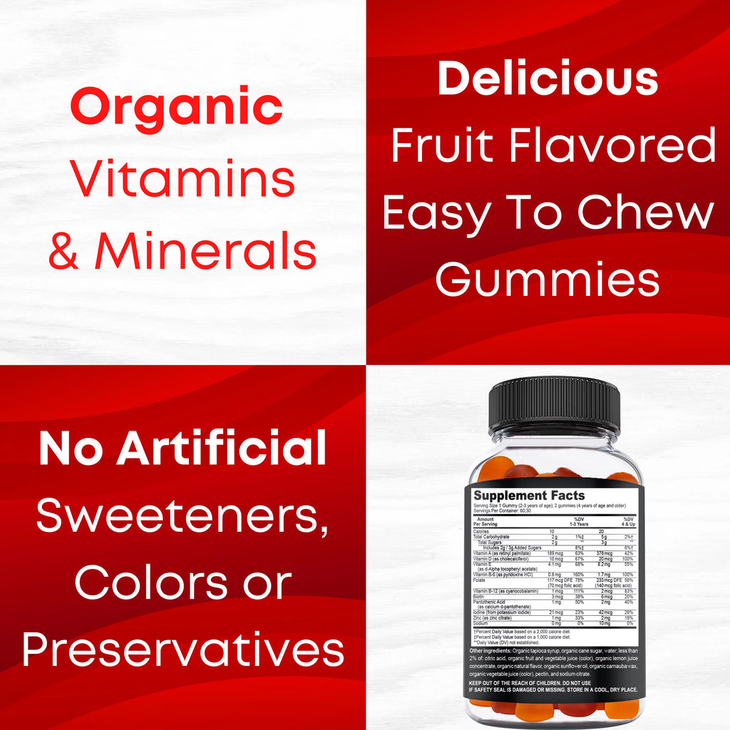 Organic Kids Multivitamin Gummies, 60 Count I290