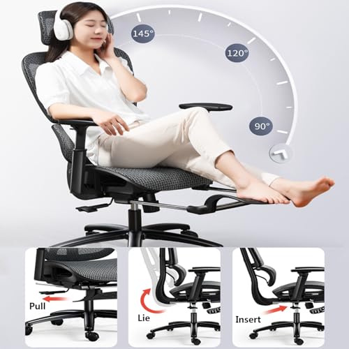 Ergonomic Mesh Swivel High Back Office Chair with Lumbar Support Adjustable Headrest O656794
