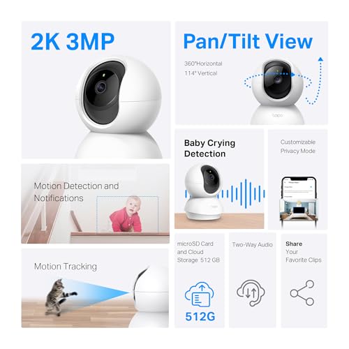 2K Pan/Tilt Security Camera 2-Pack P740