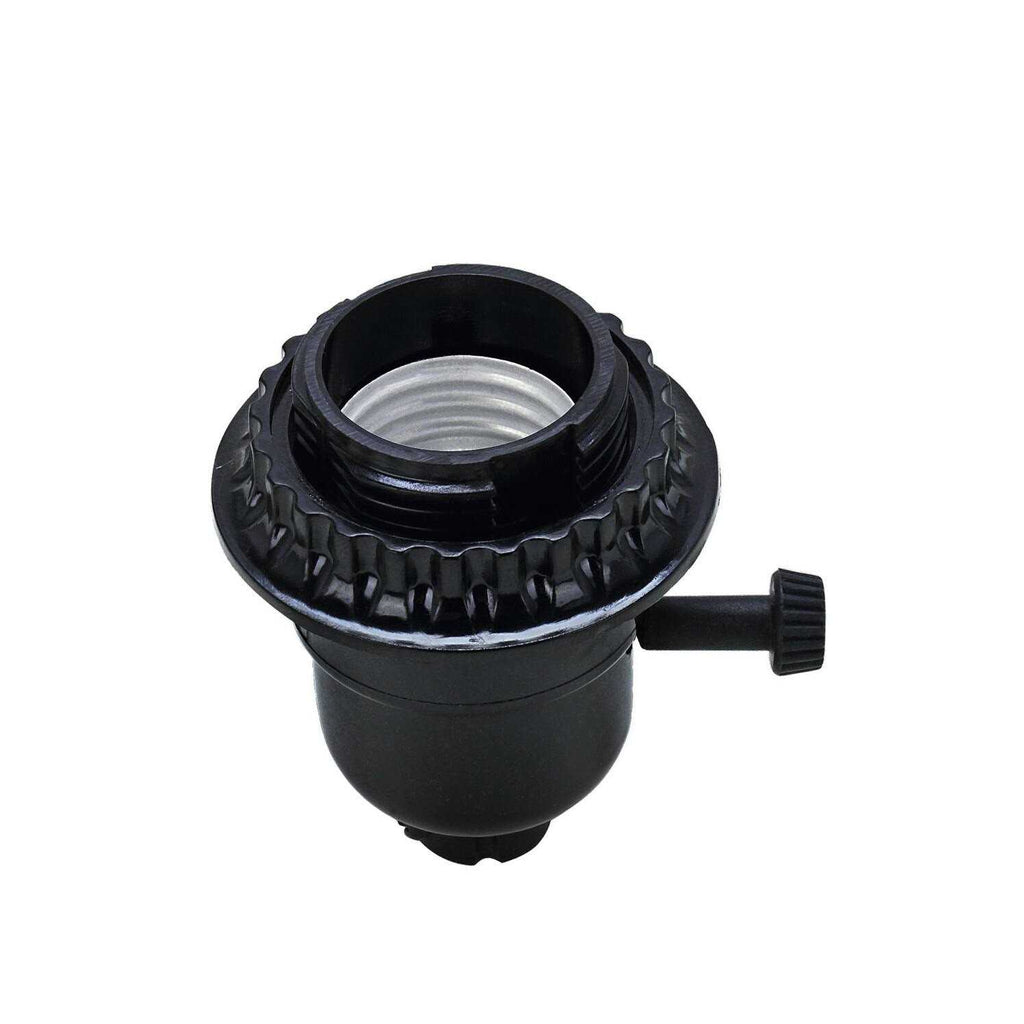 Black 2-Way Lamp Socket with Turn Knob Switch L700162