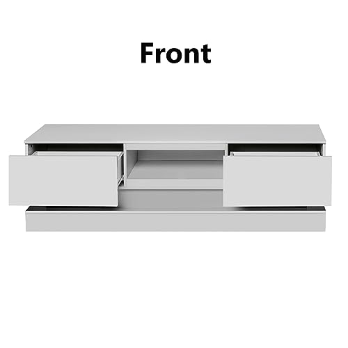 High Glossy Front TV Cabinet with 2 Large Storage Drawer and 16 RGB LED Backlight B602659