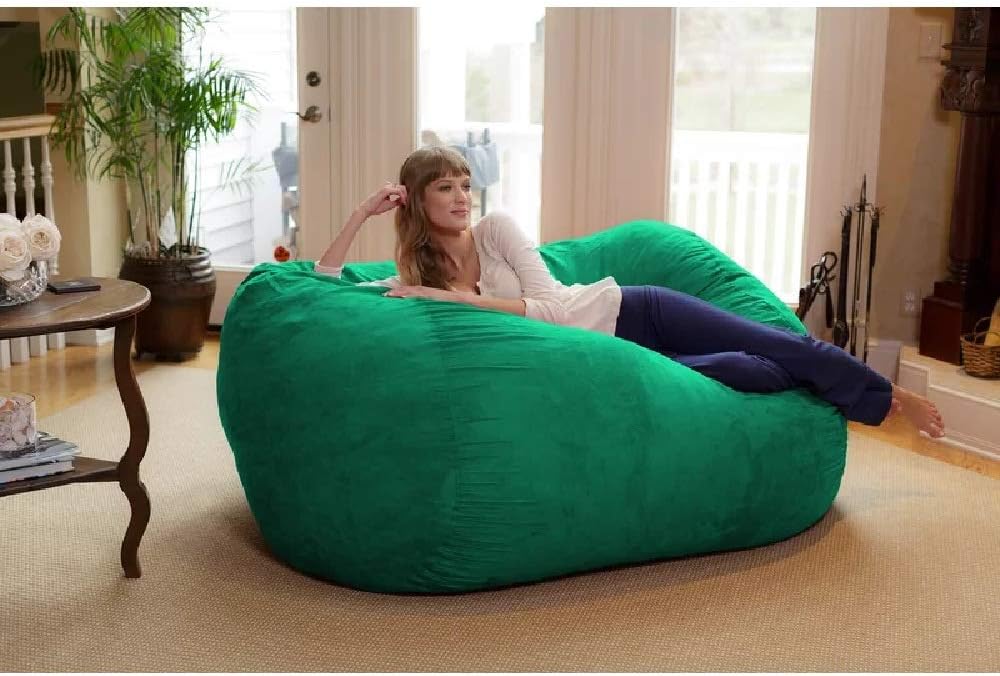 Large Ultra Plush Bean Bag Sofa with Microsuede Cover Q916523