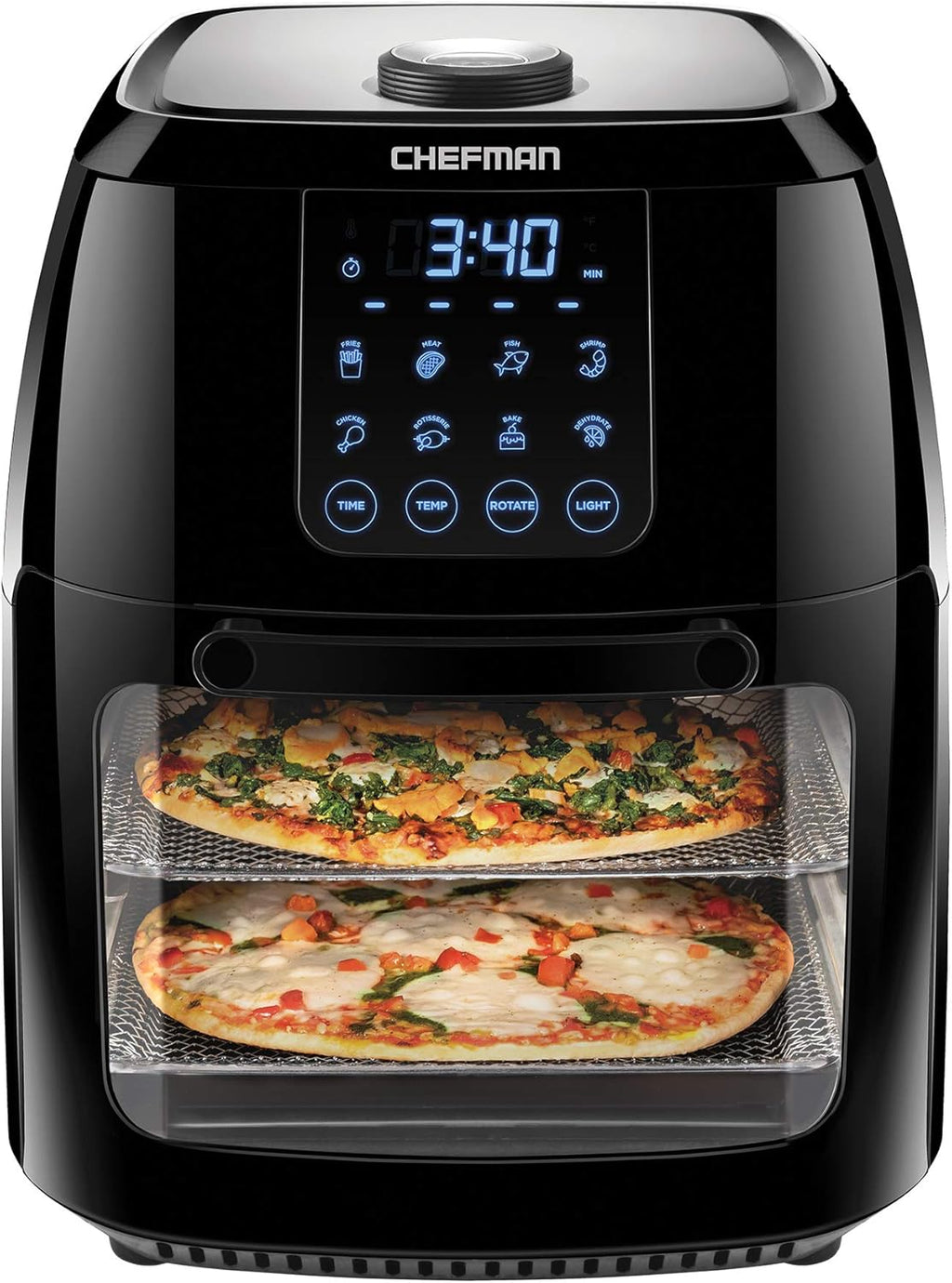 6.3 Quart Digital Air Fryer with Rotisserie, Black Q5113