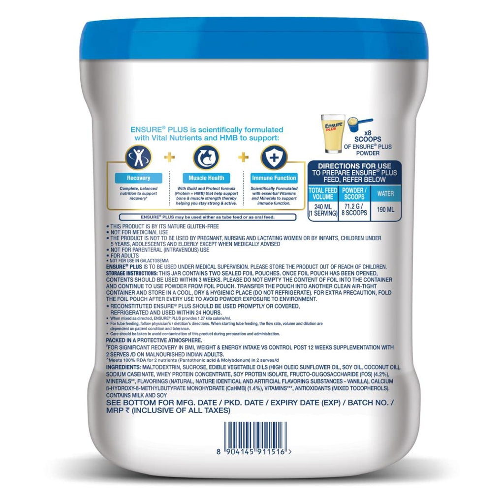 Vanilla Ensure Plus Powder 1 Kg J5528