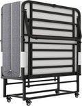 Folding Bed with Memory Foam Mattress on Wheels Z537