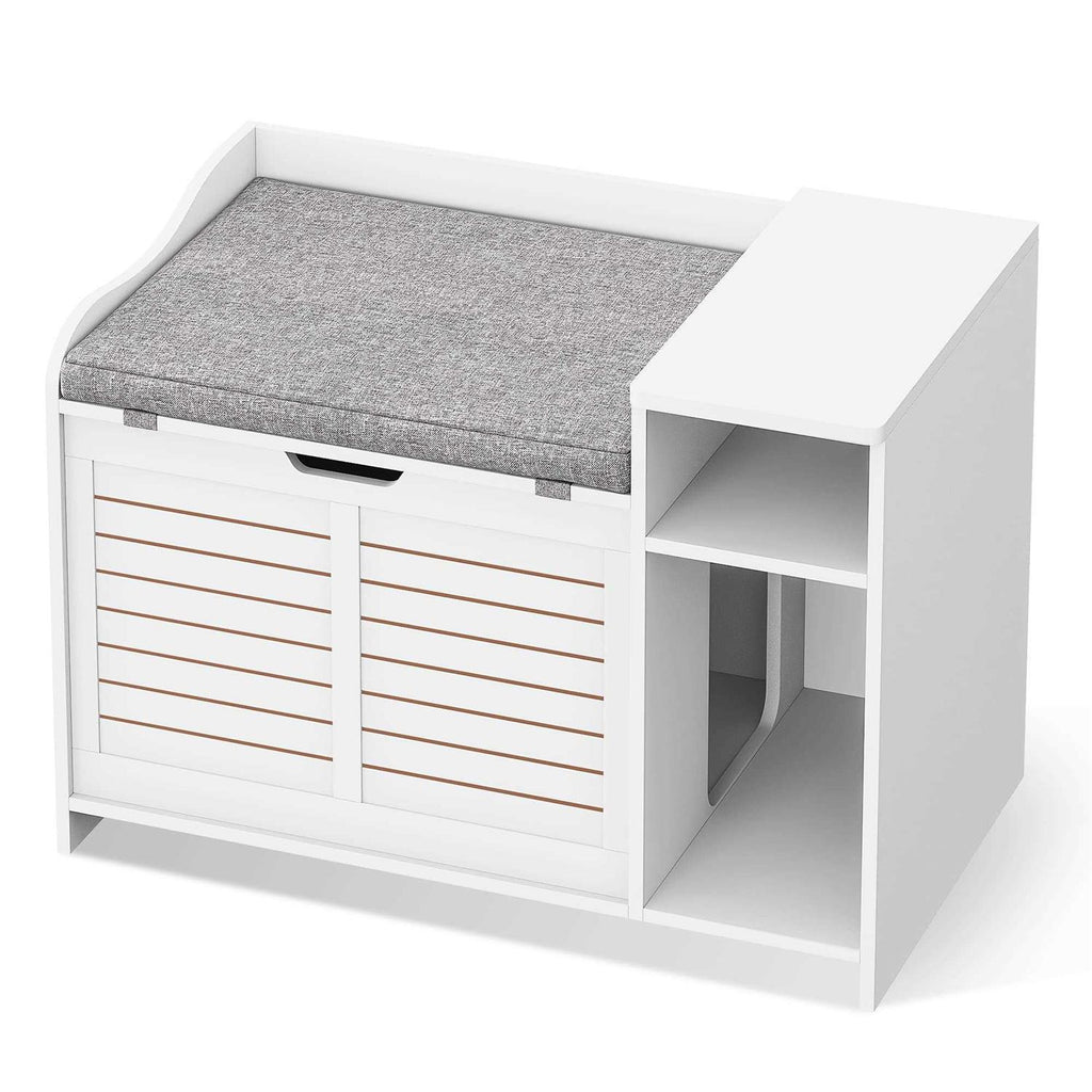 Litter Box Enclosure with Top Opening with Cushion Cat Litter Box Furniture C926059