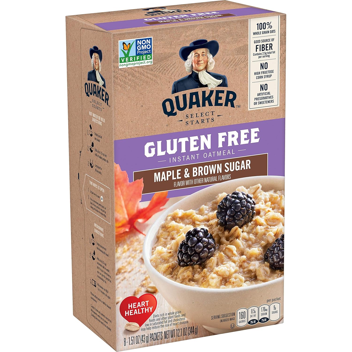 Gluten Free Maple & Brown Sugar Instant Oatmeal, 12.1 Oz B18448