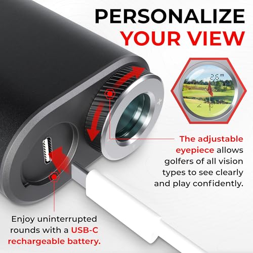 1000 Yards Rangefinder with Slope Mode, 6X Magnification, Magnetic Clip I633653