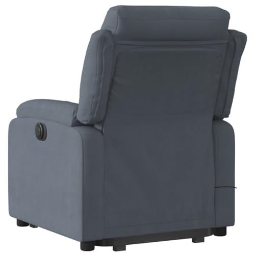 Dark Gray Velvet Power Lift Massage Recliner Armchair with USB L748