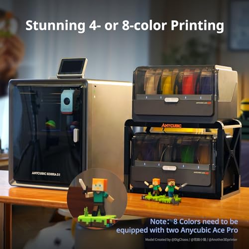 Anycubic Kobra S1 Combo Multicolor 3D Printer with ACE PRO, 4 Multicolor, 600mm/s Fast Speed, 320℃ Hotend, 250*250*250mm L5396