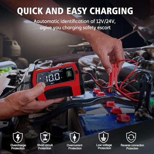 10-Amp 12V 24V Smart Car Battery Charger Z3913