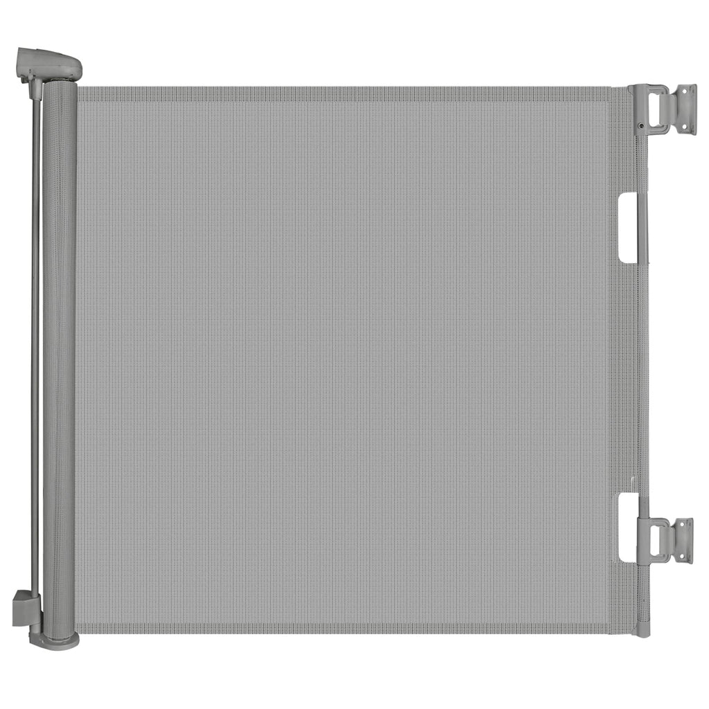 Grey Retractable Baby Gate, 33" Tall, 55" Wide I34874