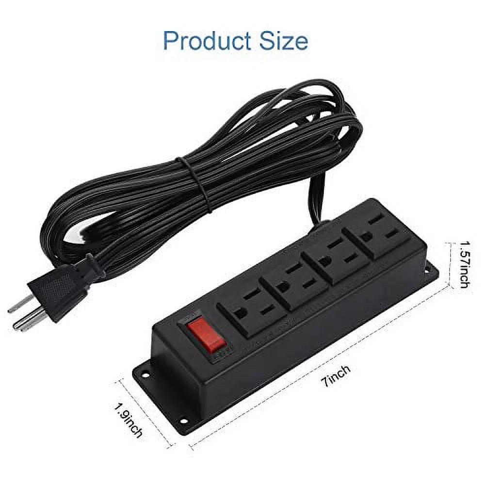 4 Outlet Mountable Power Strip with 6.56ft Cord K660828