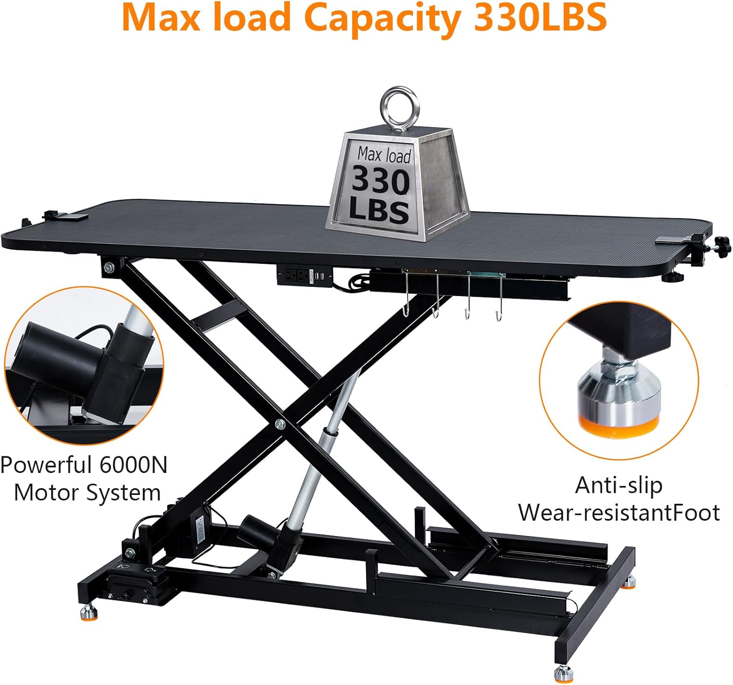 60" Hydraulic Pet Grooming Table Heavy Duty Max Load 350Lbs U14184