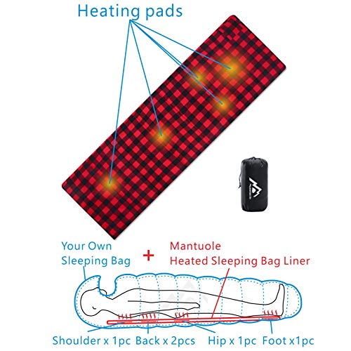 Heated Sleeping Bag pad with 5 Heating Zones L5202