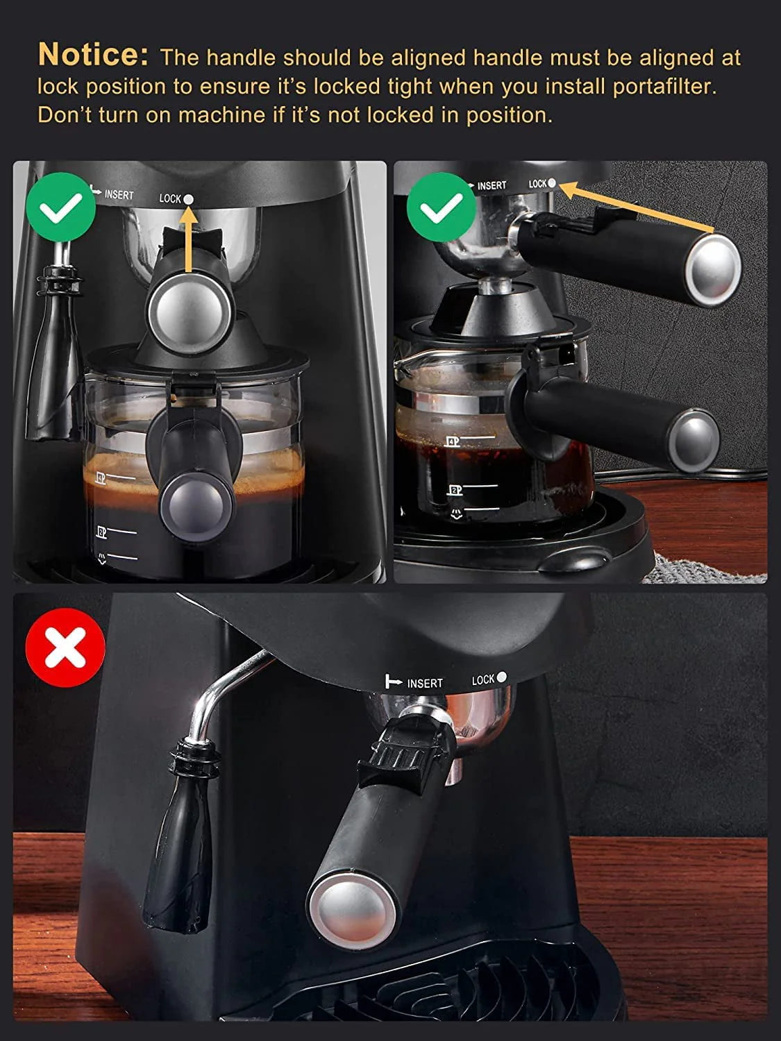 Black 3.5 Bar 4 Cup Espresso Cappuccino Maker with Milk Frother W5548