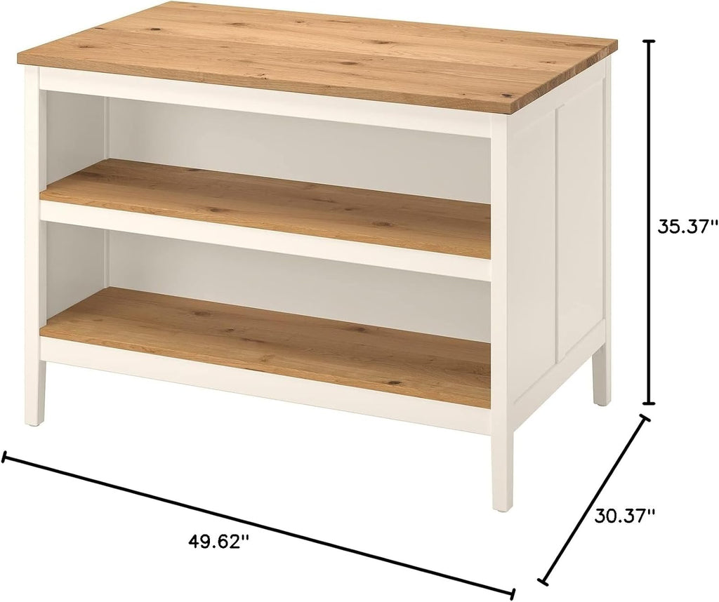Off-White Oak Kitchen Island Y118