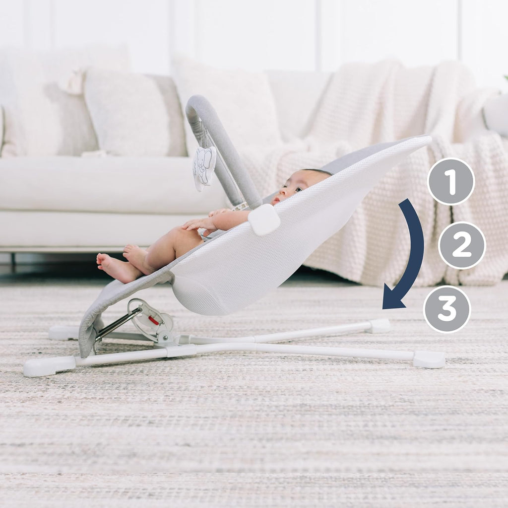 3-Position Recline Pebble Grey Baby Bouncer I68678