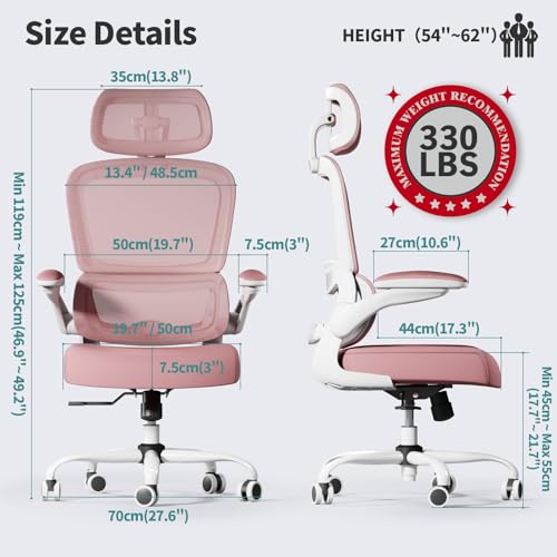 Ergonomic Mesh High Back Office Chair with Wheels (Black) J124950