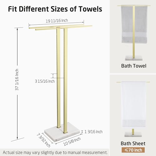 2-Tier Stainless Steel Towel Rack Stand with Marble Base T4825