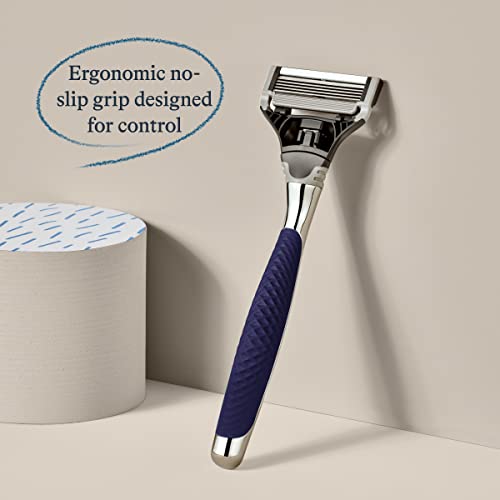 Chrome Razor Handle with 5 Blade Razor and Precision Trimmer, 3 Cartridges O9757