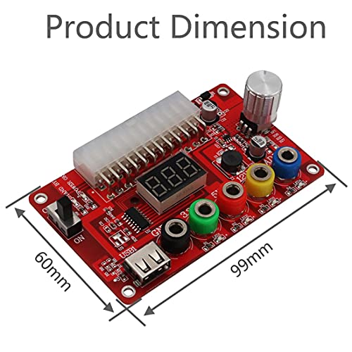 24 Pins ATX Power Supply Breakout Board and Acrylic Case Kit Module Adapter PC Power Connector H853166
