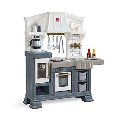 20+ Piece White Blue Gray Play Kitchen Set K220533
