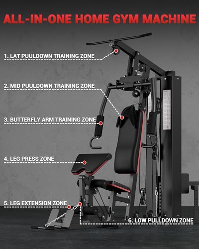150LBS Weight Stack Full Body Home Gym Machine I217