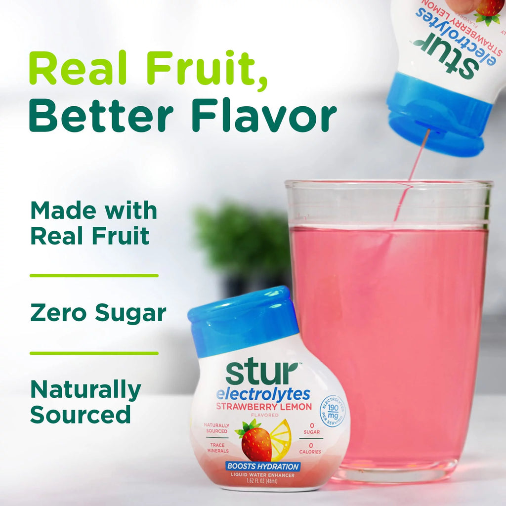 Strawberry Lemon Electrolyte Water Enhancer, 5 Bottles A831924