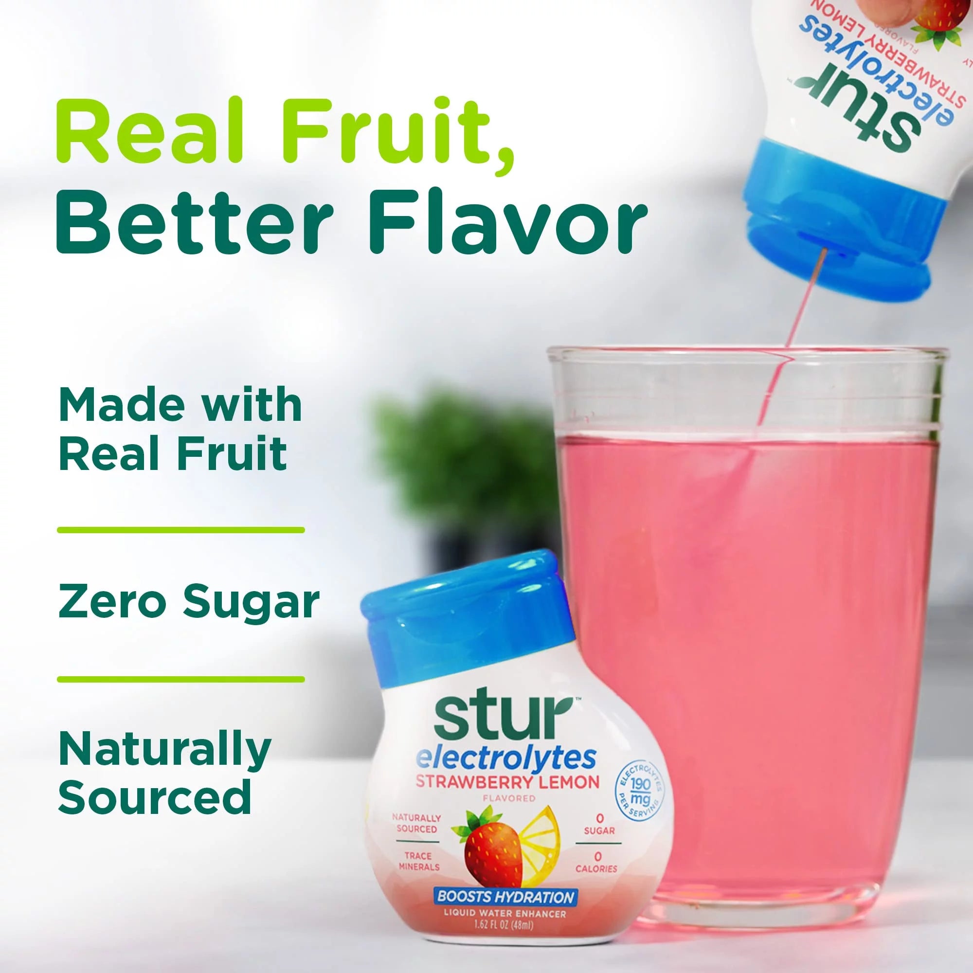 Strawberry Lemon Electrolyte Water Enhancer, 5 Bottles A831924