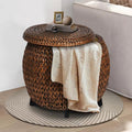 Golden Hand Woven Rattan Storage Ottoman Coffee Table F514