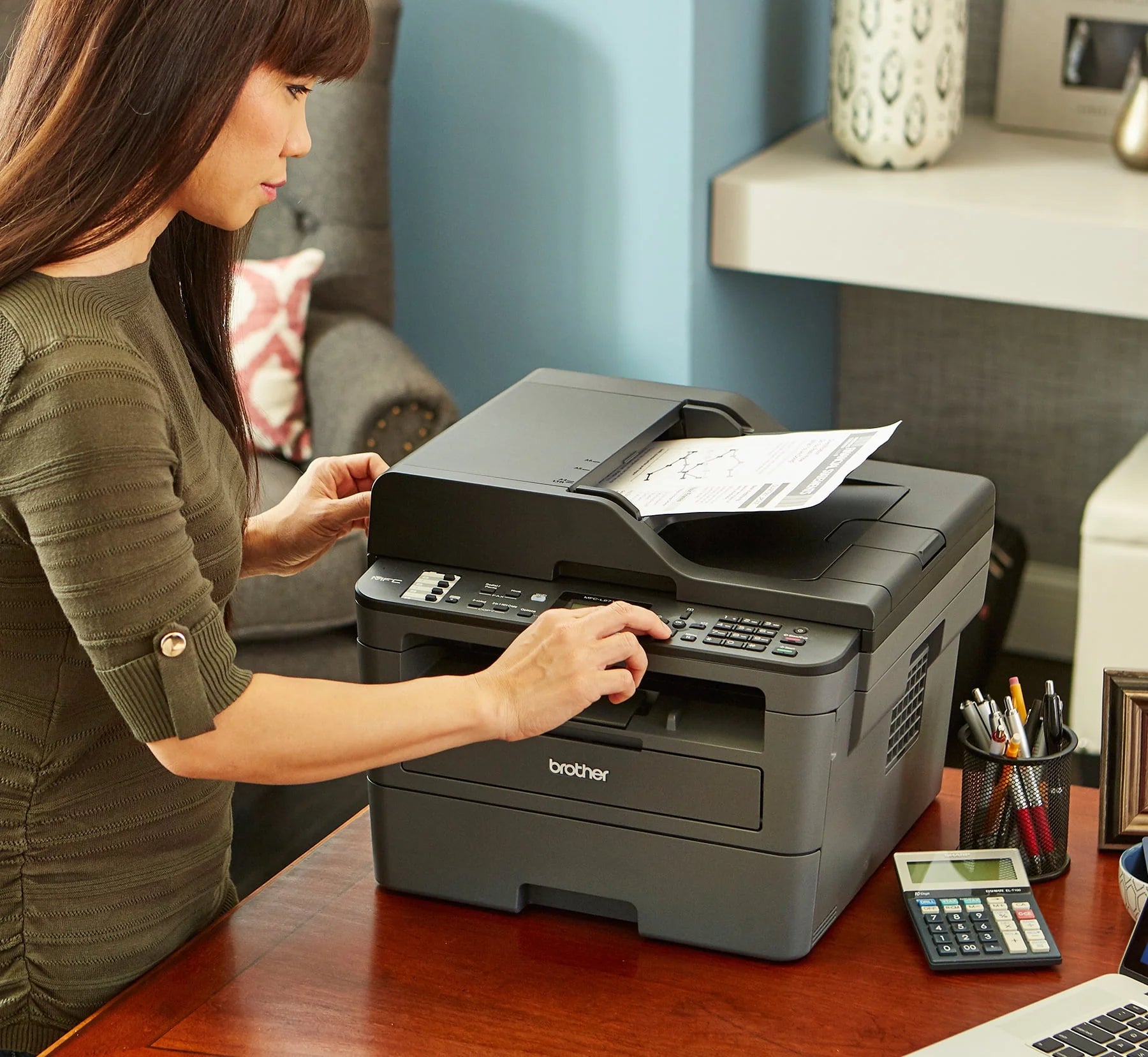 Monochrome Laser All-in-One Printer with Duplex Printing and Wireless Connectivity B108