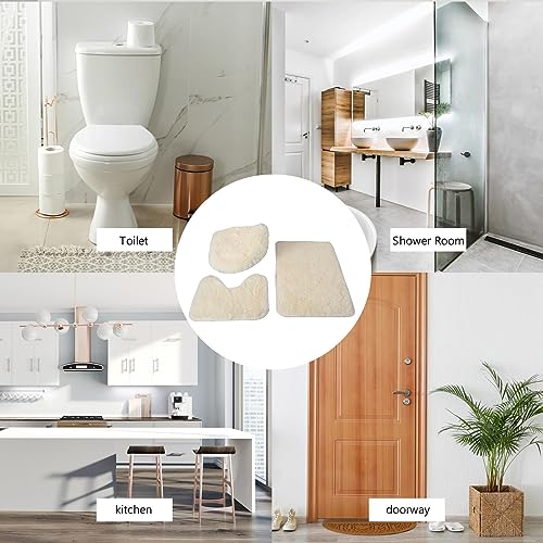 3 Piece Non Slip Soft Absorbent Bathroom Rugs Bath Mat Set P9155