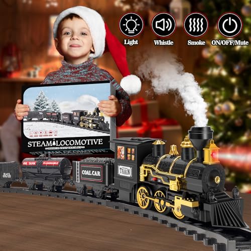 Electric Train Toy with Steam, Light & Sound Y241