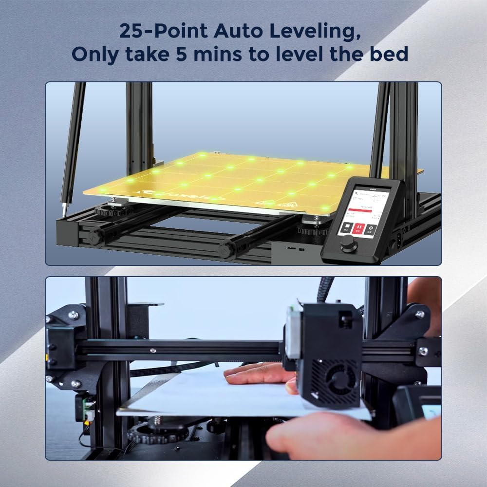 FDM 3D Printer with 25-Point Auto Leveling and Removable Magnetic PEI Steel Platform, 400×400×400mm Printing Size G88682