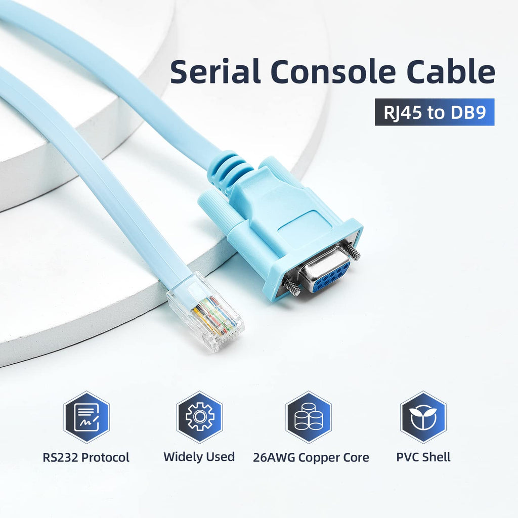 RJ45 to DB9 Console Cable, 1.8m/6ft RS232 Serial Port Adapter Y738