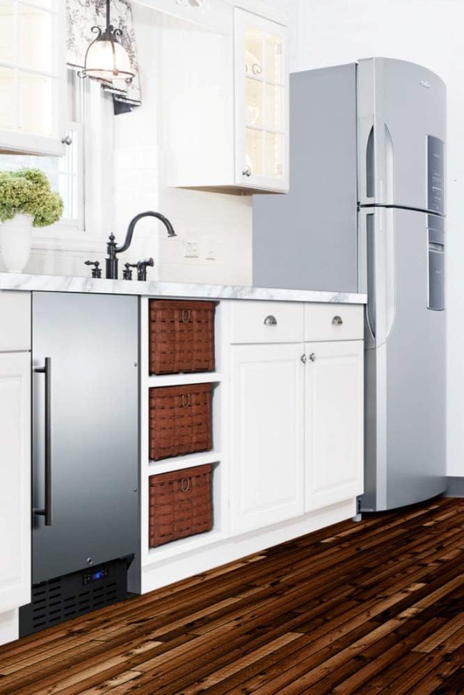 18" Wide Built-in Undercounter All-refrigerator with Stainless Steel Door, Black Cabinet, Digital Thermostat, Automatic Defrost and Front Lock U739543