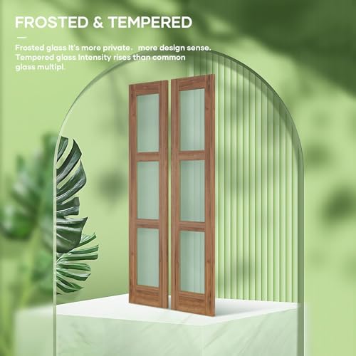 Double 18 x 84 inch Glass Barn Doors with Hardware Kit A557285