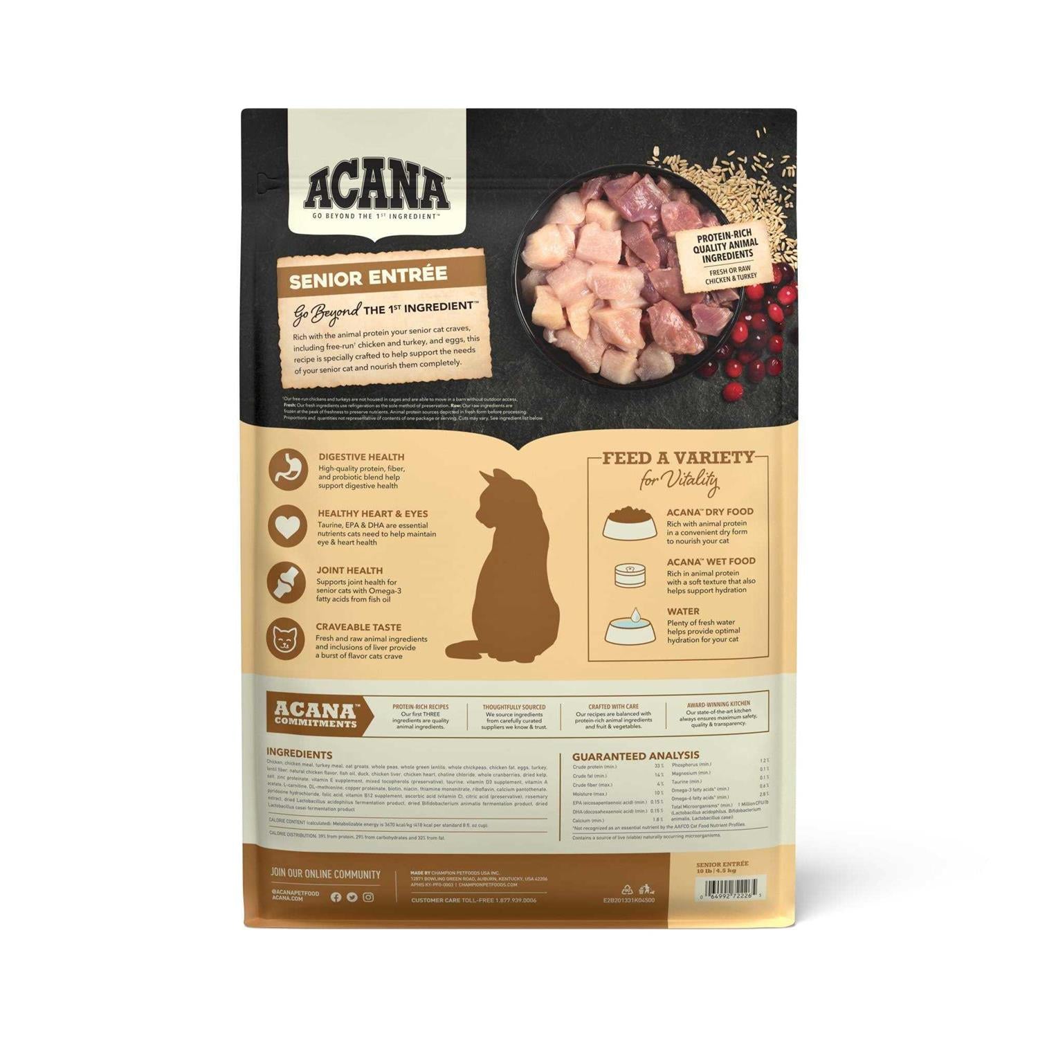 Senior Entree Chicken, Turkey Dry Cat Food B445