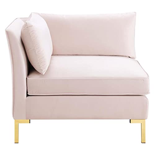 Pink Performance Velvet 5 Piece L-Shape Sectional Sofa C127