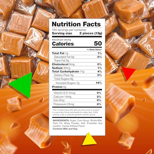 3 Pound Bag Individually Wrapped Caramel Cubes Candy I546370