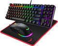89 Keys Wired Backlit Gaming Keyboard Red Switch with 4800 DPI 6 Button Mouse and Mouse Pad Pack of 2 O8024