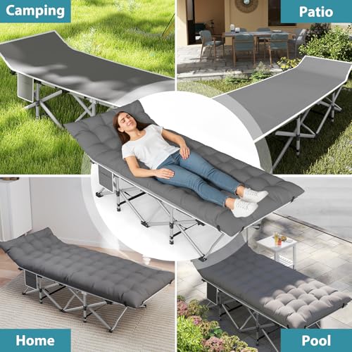 2 Pack Heavy Duty Folding Camping Cot with Carry Bag Y1924
