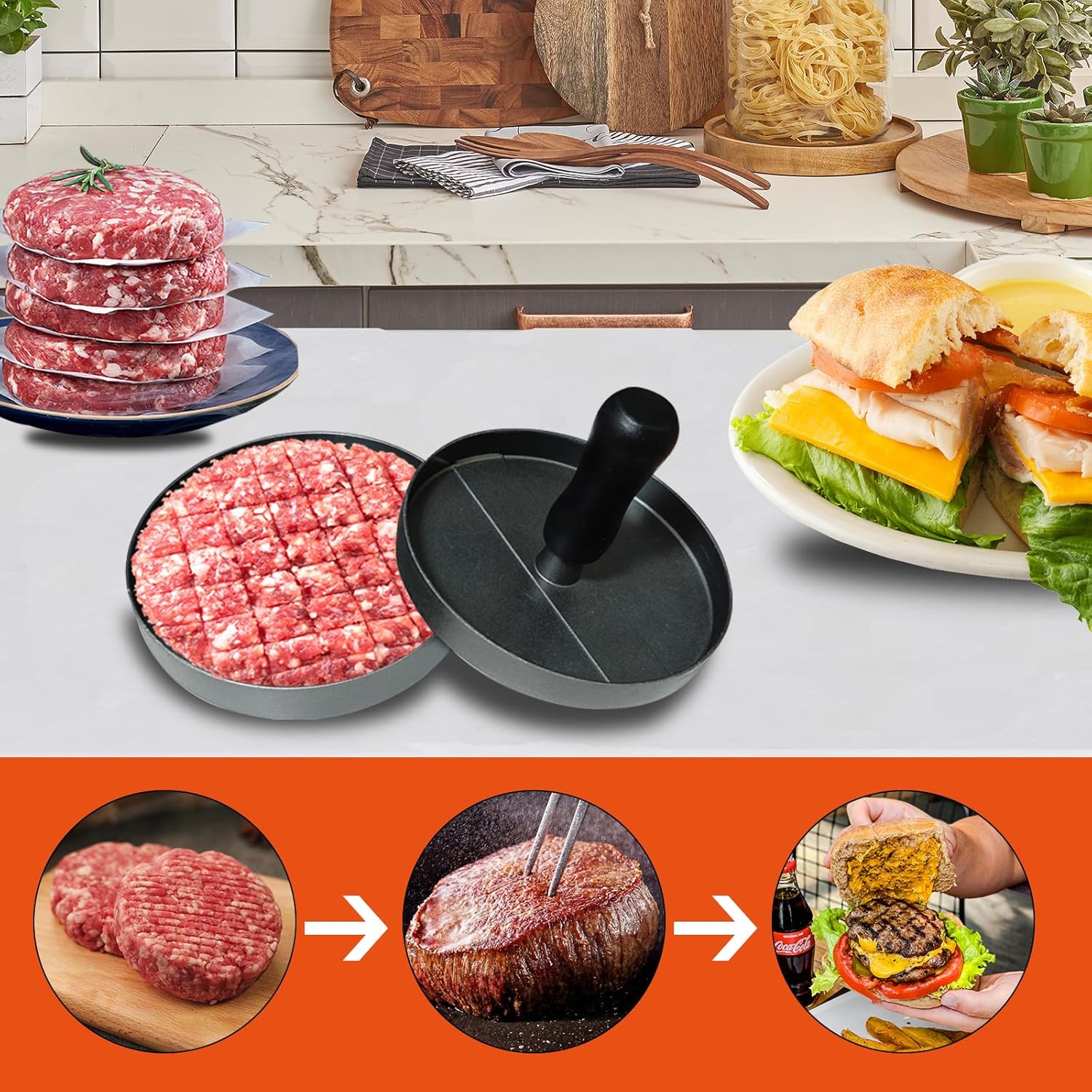 Meat Grinder Attachment for Kitchenaid Stand Mixer with 4 Grinding Plates, Cheese Grater Attachment with 3 Metal Sausage Stuffer Tubes, Salad Maker, Burger Press & 3 Blades E734847